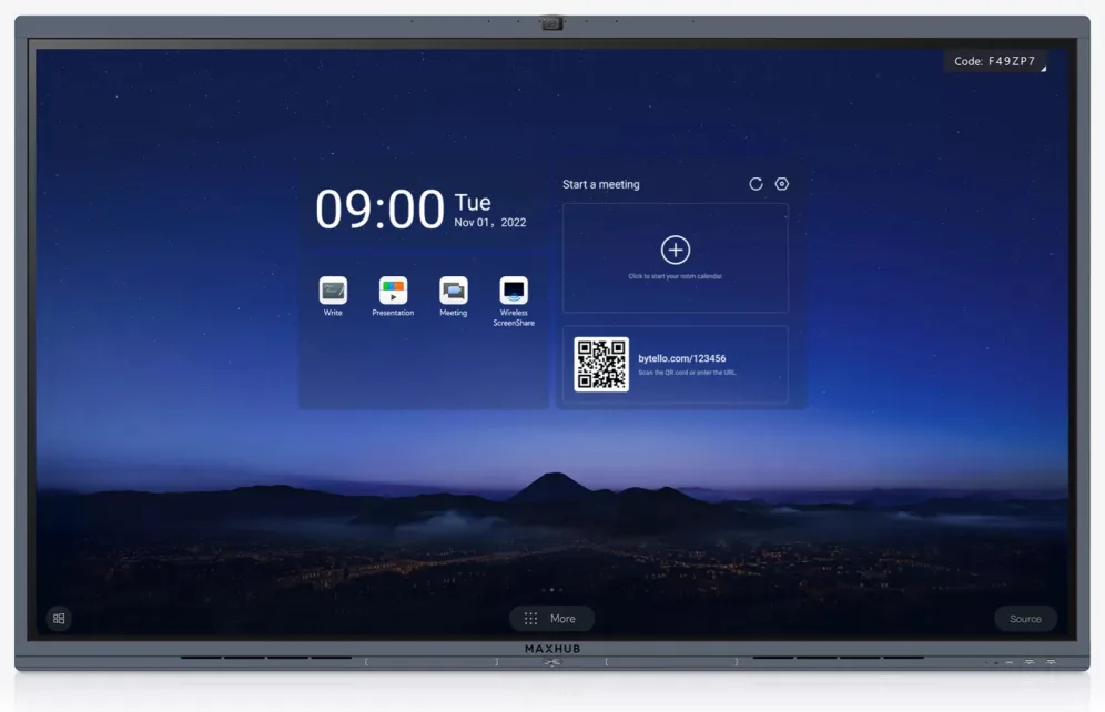 MAXHUB C7530 pantalla de señalización Panel plano interactivo 190,5 cm (75") LED 350 cd / m² 4K Ultra HD Negro Pantalla táctil Procesador incorporado 16/7