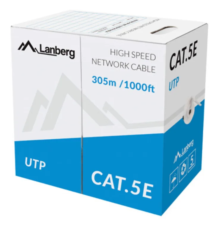 Bobina 100mb - s lanberg utp rj45 trenzado cca awg24 305m gris