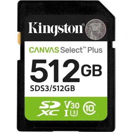 Tarjeta memoria sdxc 512gb kingston canvas select plus uhs - i clase 10