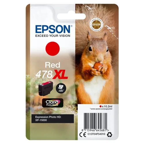 Cartucho tinta epson c13t04f54010 singlepack rojo 478xl claria photo hd ink
