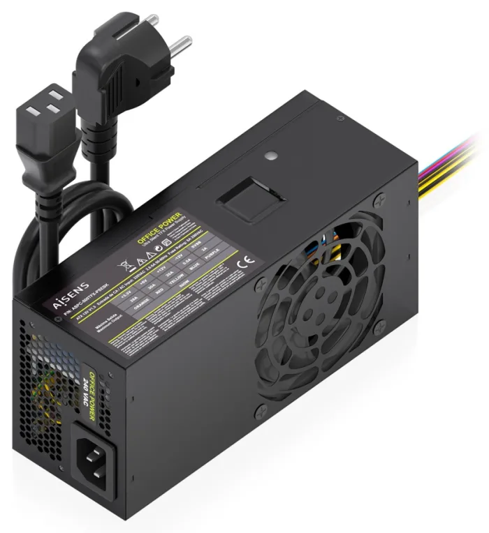 Fuente de Alimentación TFX Aisens ASPC-500TFX-PSEBK/ 500W/ Ventilador 8cm
