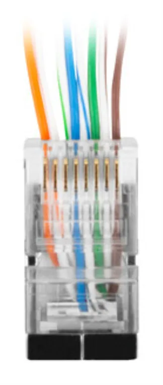 Conector lanberg cat.6 f - utp 8p8c pass through type pack 20 uds