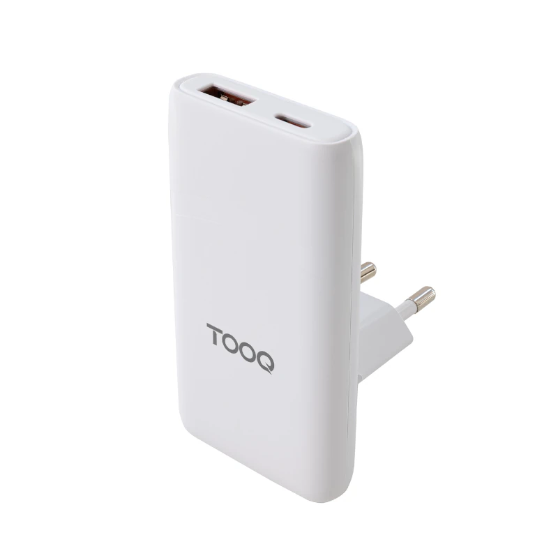 Tooq Cargador pared GAN USB-C-PD + USB-A-QC 65W