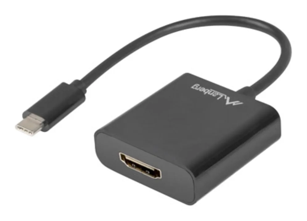 Adaptador usb lanberg usb tipo c macho 3.1 a hdmi hembra 15cm displayport alt mode negro