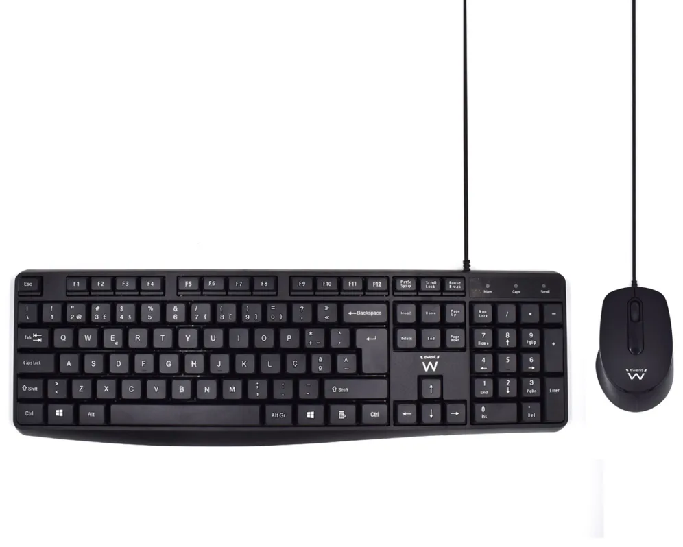 Ewent EW3007 teclado Ratón incluido Oficina USB QWERTY Portugués Negro
