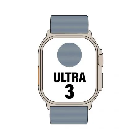 Apple Watch Ultra 3 GPS/ Cellular 49mm Caja de Titanio Natural/ Correa Ocean Azul Naútico