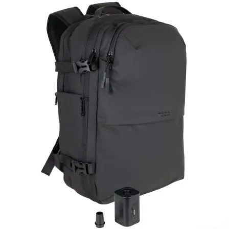 Mochila tooq tqbp - v101 - bk para portatil 17 pulgadas negra + comprension vacio y bomba aire 30 - 55l