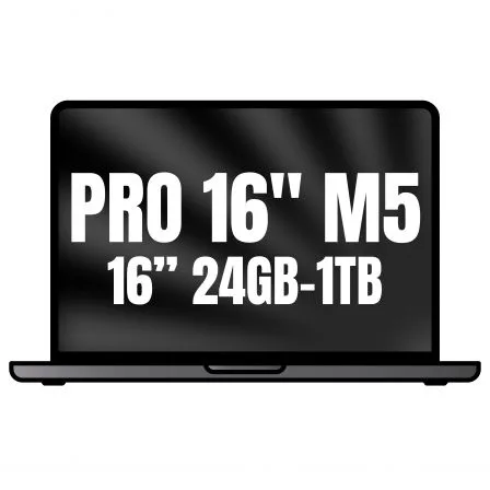 Apple Macbook Pro 16"/ M5 Pro 18-Core CPU/ 24GB/ 1TB SSD/ 20-Core GPU/ Negro Espacial