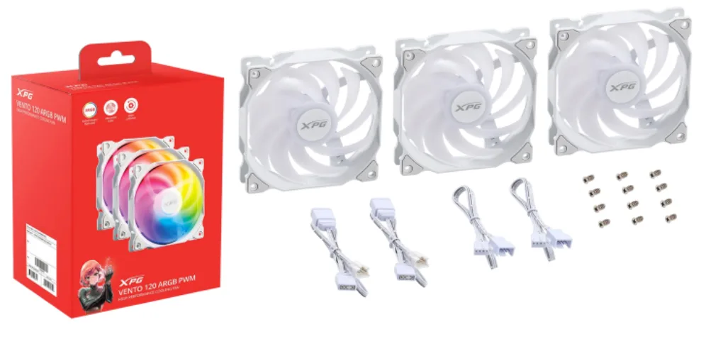 XPG VENTO 120 ARGB PWM Carcasa del ordenador Ventilador 12 cm 3 pieza(s)