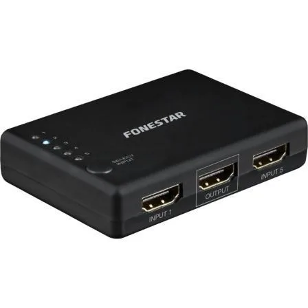 Switch hdmi 5*1 fonestar fo - 22sw51 - 5 entradas - 1 salida - resolución uhd 4k 60hz - botón selector - mando a distancia - plug and play