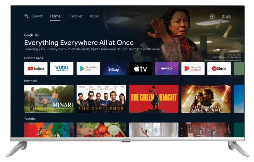 Strong 43UD6593 109,2 cm (43") 4K Ultra HD Smart TV Wifi Plata 250 cd / m²