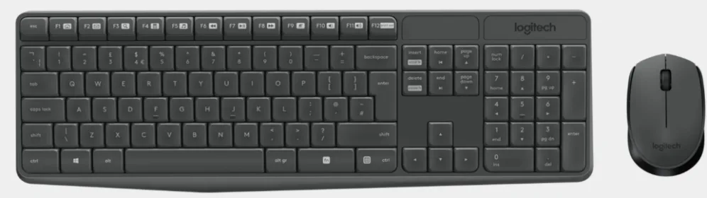Teclado + mouse logitech mk235 wireless inalambrico portugues