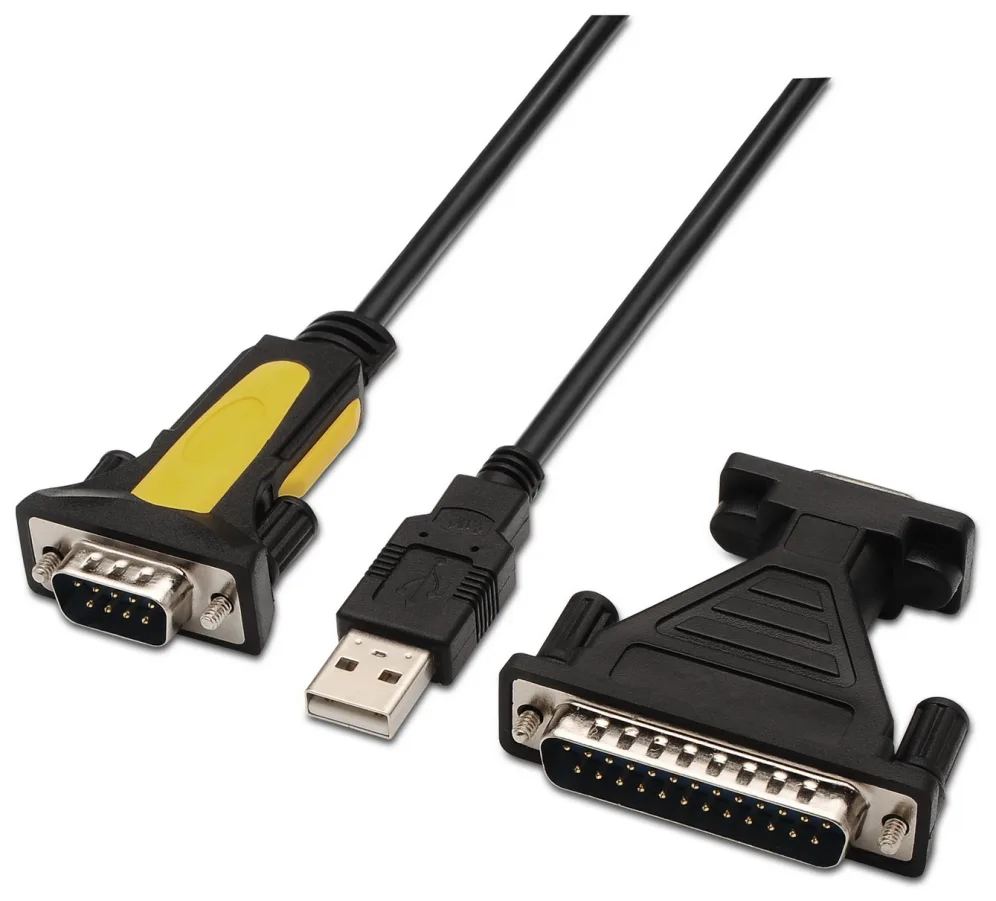 Cable Conversor impresora Aisens A104-0039/ USB Macho - DB9 Macho/ 1.8m/ Negro