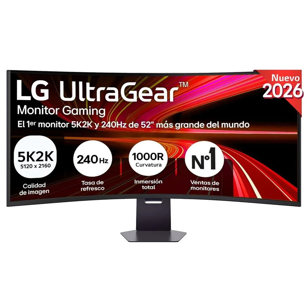Monitor led gaming 52 pulgadas lg ultragear curvo - va - 5k2k - dp - hdmi - 240hz - 1ms - vesa 100x100