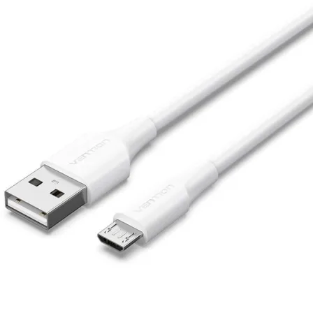 Cable USB 2.0 Vention CTIWG/ USB Macho - MicroUSB Macho/ Hasta 60W/ 480Mbps/ 1.5m/ Blanco