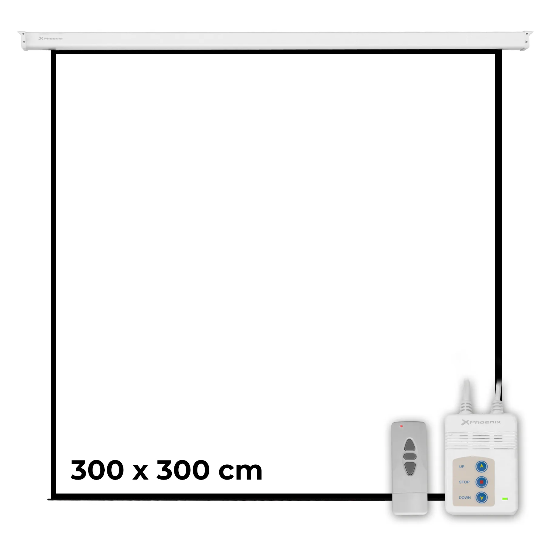 Phoenix - pantalla electrica videoproyector pared y techo 169´´ ratio 1:1 4:3 16:9 3m x 3m