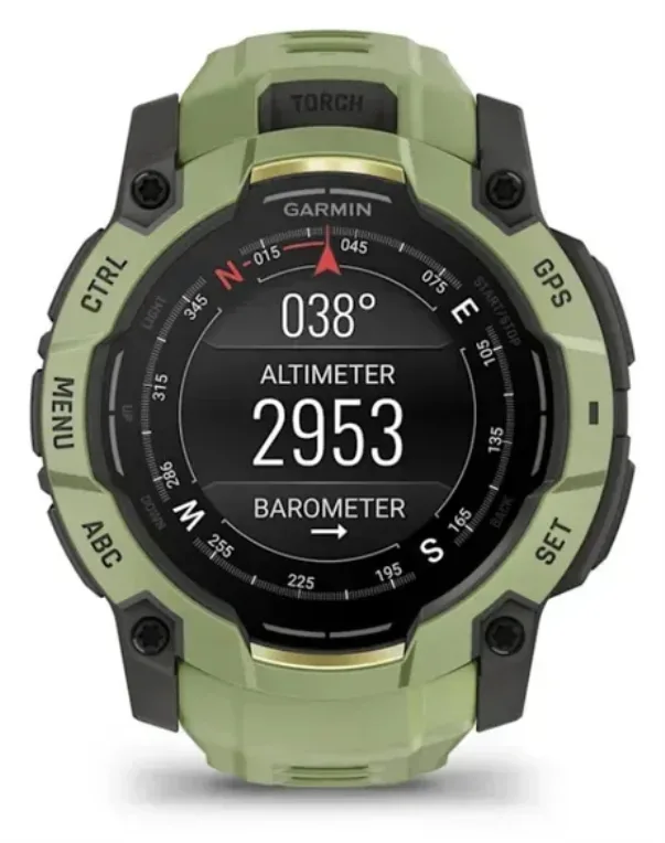 Garmin Instinct 3 AMOLED 3,3 cm (1.3") 50 mm Digital 416 x 416 Pixeles Pantalla táctil Verde, Gris GPS (satélite)