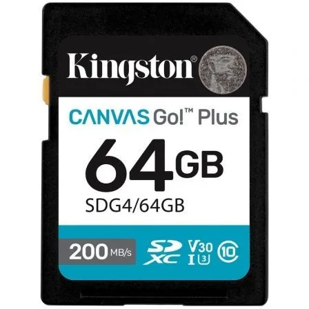 Tarjeta memoria sdxc 64gb kingston canvas go! plus uhs - i clase 10