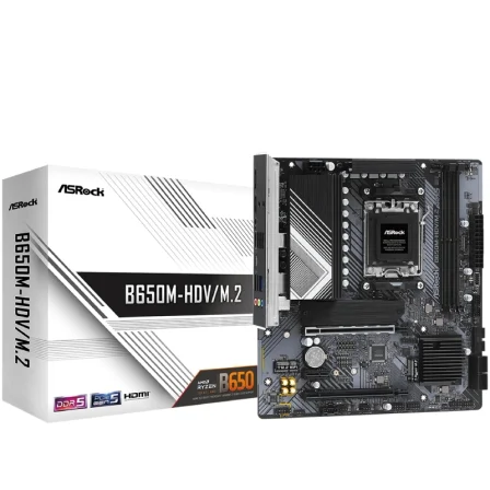 Placa Base Asrock B650M-HDV/M.2/ DDR5/ PCIe 5.0/ Socket AM5/ Micro ATX