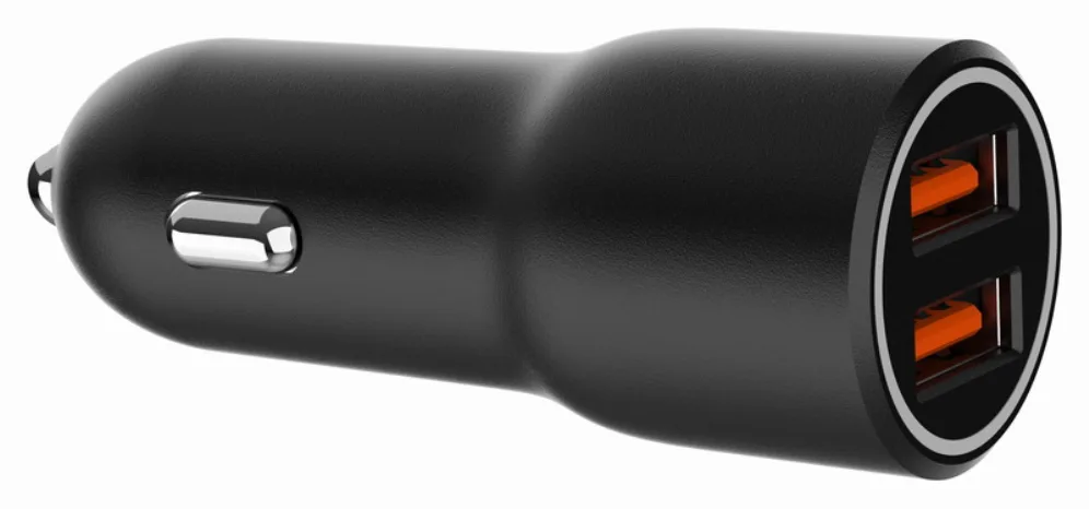 Gembird TA-UC-A2QC36-CAR-01 cargador de dispositivo móvil Teléfono móvil, Smartphone Negro Encendedor de cigarrillos Carga rápida Auto