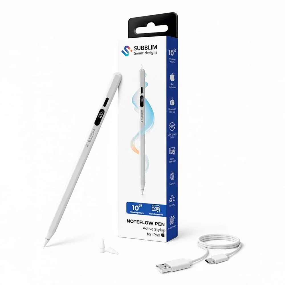 Lápiz Electrónico Subblim NoteFlow Pen para iPad/ Blanco