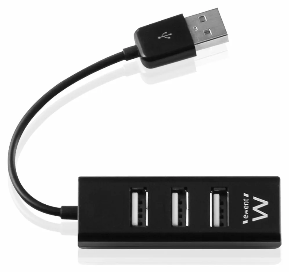 Hub usb ewent 4 puertos - usb 2.0 - negro