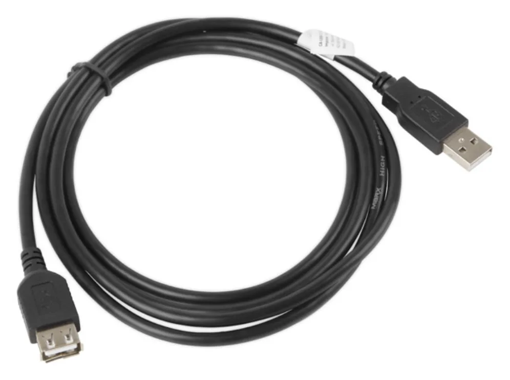 Cable alargador lanberg usb 2.0 macho hembra 1.8m negro