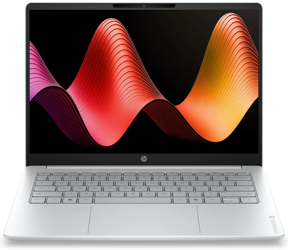 HP OmniBook 3 Laptop AI 14-ht0016nsx Intel Core Ultra 5 225U Portátil 35,6 cm (14") 2K 8 GB DDR5-SDRAM 512 GB SSD Wi-Fi 6 (802.11ax) FreeDOS AI PC Gris, Plata