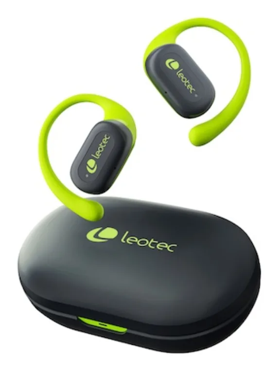 Auriculares Deportivos Bluetooth Leotec Open Air Zenith Sport con estuche de carga/ Autonomía 6.5h/ Lima