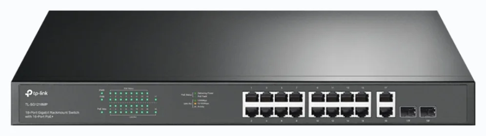 Switch TP-Link TL-SG1218MP V2 20 Puertos/ RJ-45 10/100/1000 PoE+/SFP