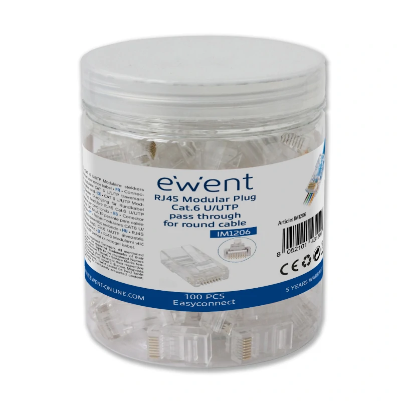 EWENT EASYCONNECT MODULAR CAT 6 U-UTP, 100pcs