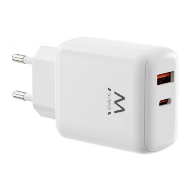 EWENT CARGADOR RAPIDO GAN DE 45W -USB-C PD Y USB-A