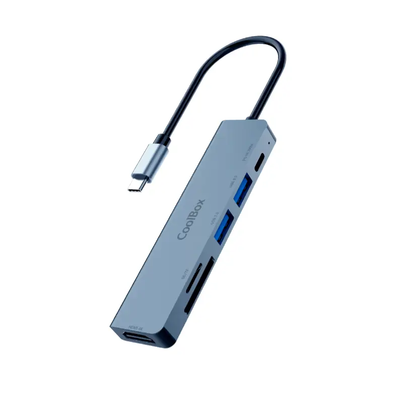 Coolbox MINIDOCK C61 USB-C PD-2USB-A-SD-MSD-HDMI4K