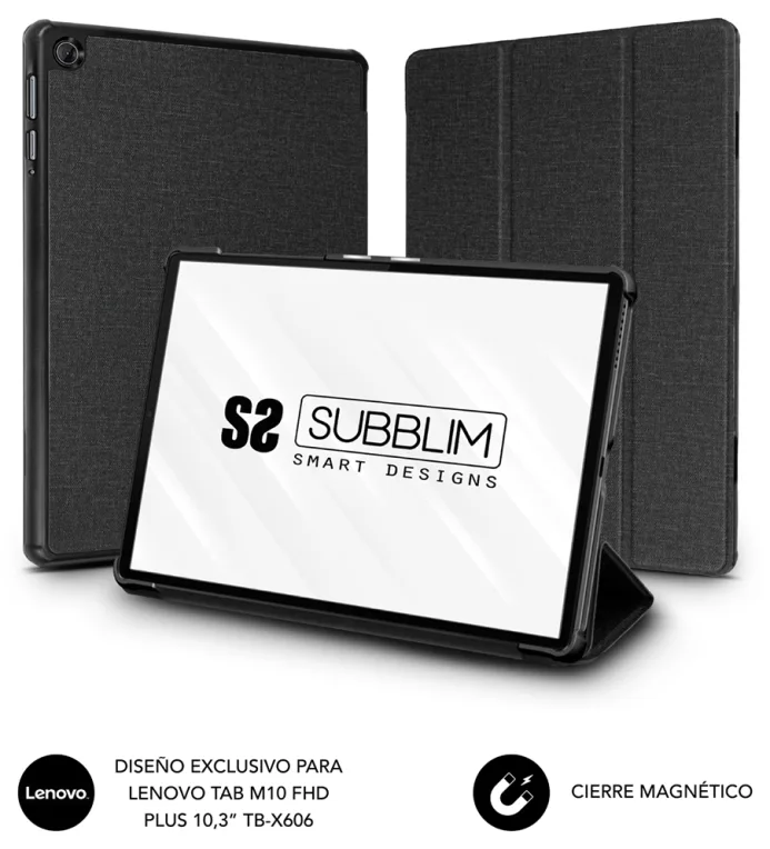 SUBBLIM Funda Tablet Shock Case Compatible con Lenovo Tab M10 Fhd Plus TbX606 Negro