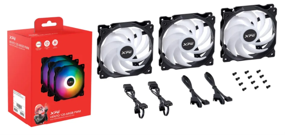 XPG VENTO 120 ARGB PWM Carcasa del ordenador Ventilador 12 cm 3 pieza(s)