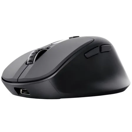 Ratón Ergonómico Inalámbrico Trust Zevo 25991/ Batería recargable/ Hasta 4000 DPI/ Negro