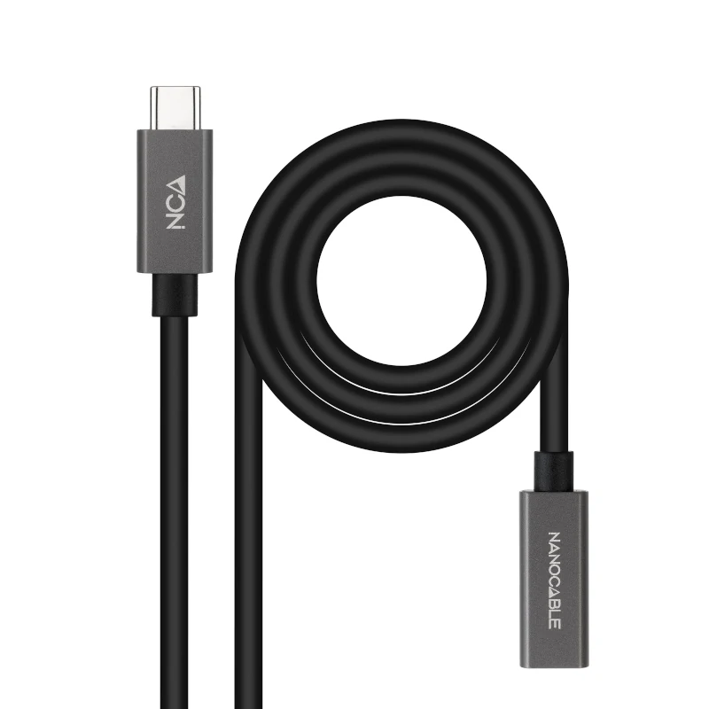 Nanocable Cable USB 3.2 Gen2 USB-C M-H 1,5 M Negro