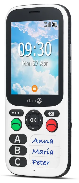 Doro 780X 7,11 cm (2.8") 117 g Negro, Blanco Característica del teléfono