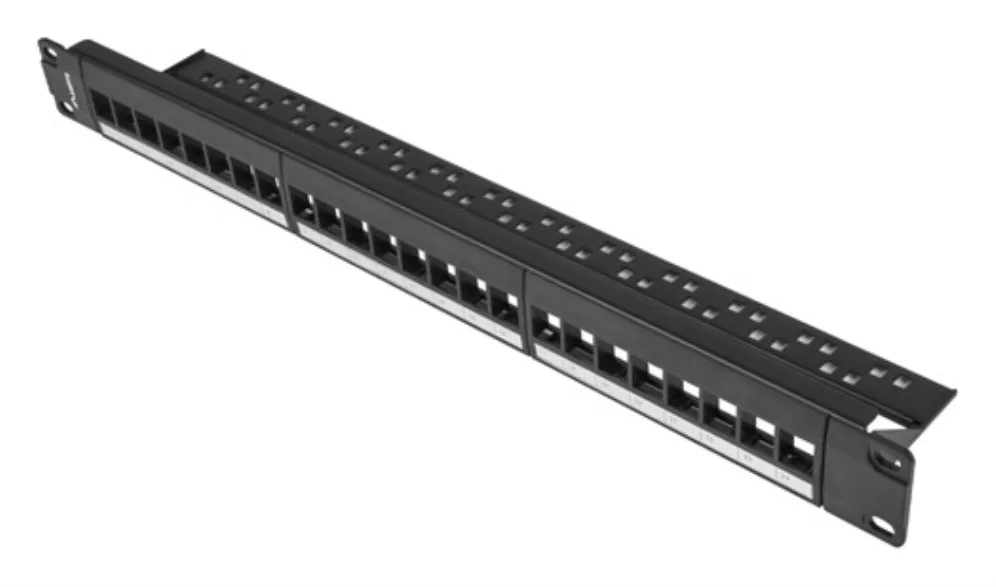 Patch panel lanberg 24 puertos 1u rack 19 para modulos keystone negro