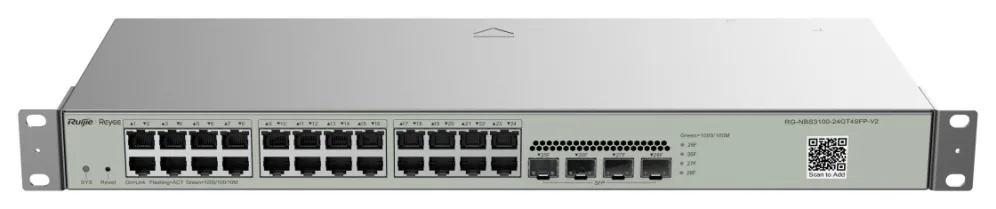 Ruijie Networks RG-NBS3100-24GT4SFP-V2 switch Gestionado L2 Gigabit Ethernet (10/100/1000) Metálico
