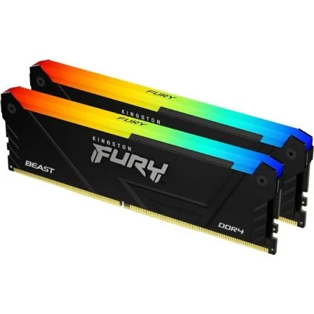 Memoria ddr4 32gb 2x16gb kingston - 3200mt - s - pc4 - 25600 - fury beast rgb - cl16