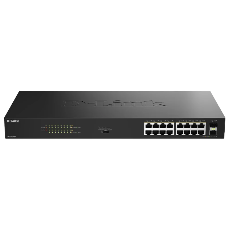 D-Link DGS-1018P-E Switch 16xGbE PoE+ 2xSFP