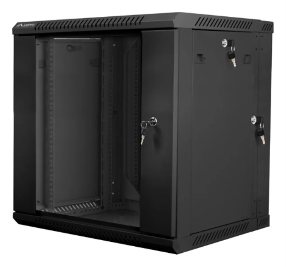 Armario lanberg mural doble seccion rack 19 pulgadas 12u - 600x600 negro