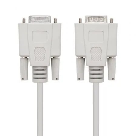 Cable Serie NULL Modem Nanocable 10.14.0502/ DB9 Macho - DB9 Hembra/ 1.8m/ Beige