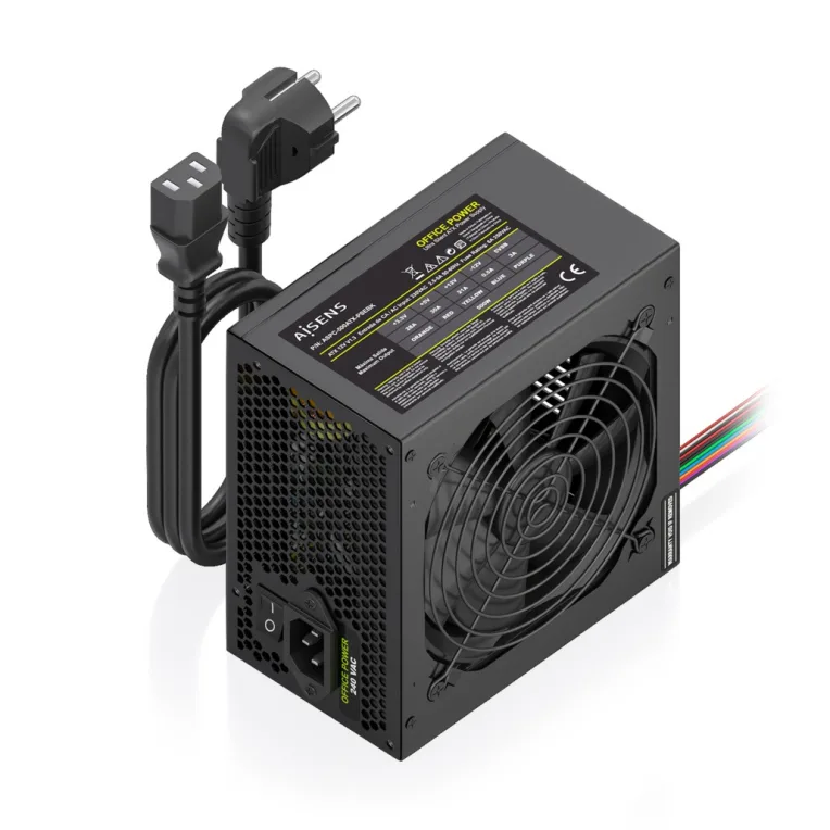 Fuente de Alimentación Aisens ASPC-500ATX-PSEBK/ 500W/ Ventilador 12cm
