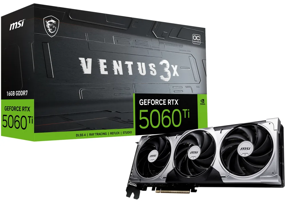 MSI VENTUS GeForce RTX 5060 TI 16G 3X OC NVIDIA 16 GB GDDR7