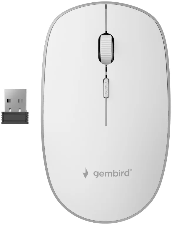 Gembird MUSW-4B-01-W ratón Oficina Ambidextro RF inalámbrico Óptico 1600 DPI