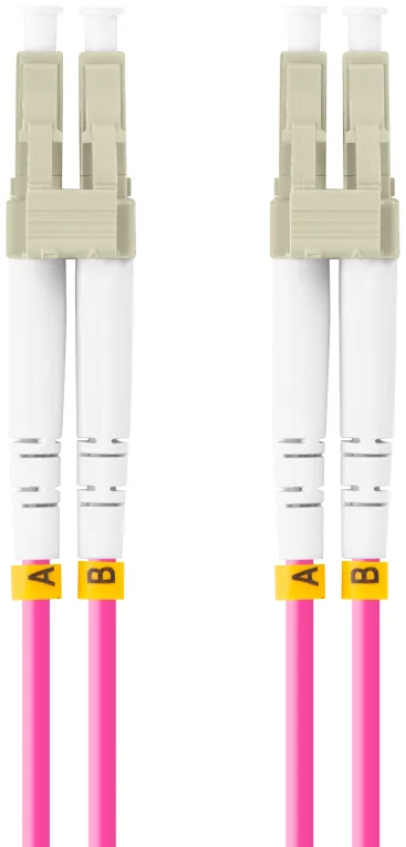 Latiguillo fibra optica lc - upc lanberg 1m multi duplex om4 50 - 125 lszh violeta