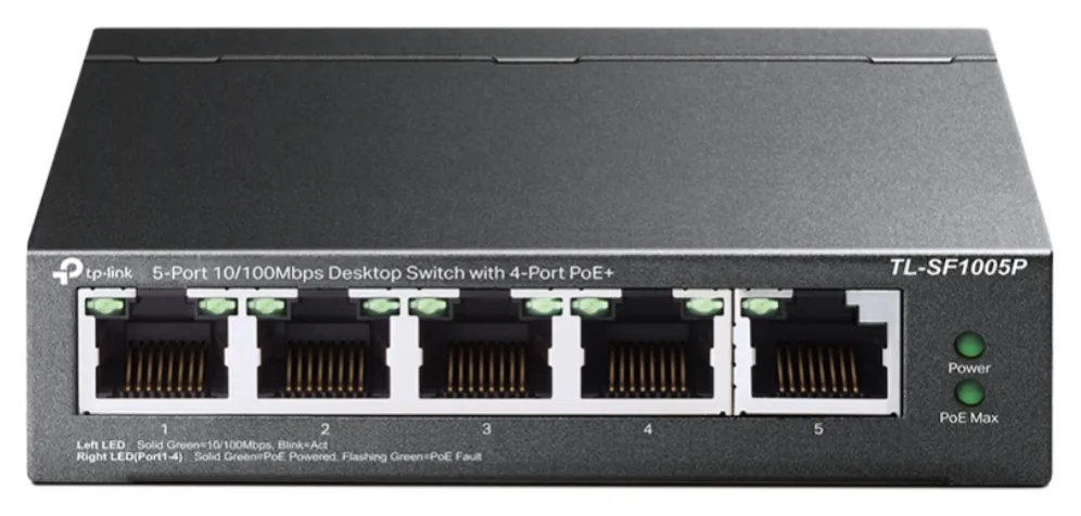 Switch 5 puertos tp - link tl - sf1005p 10 - 100 4 puertos poe