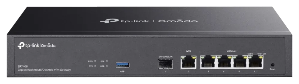 TP-Link ER7406 router Gigabit Ethernet Negro